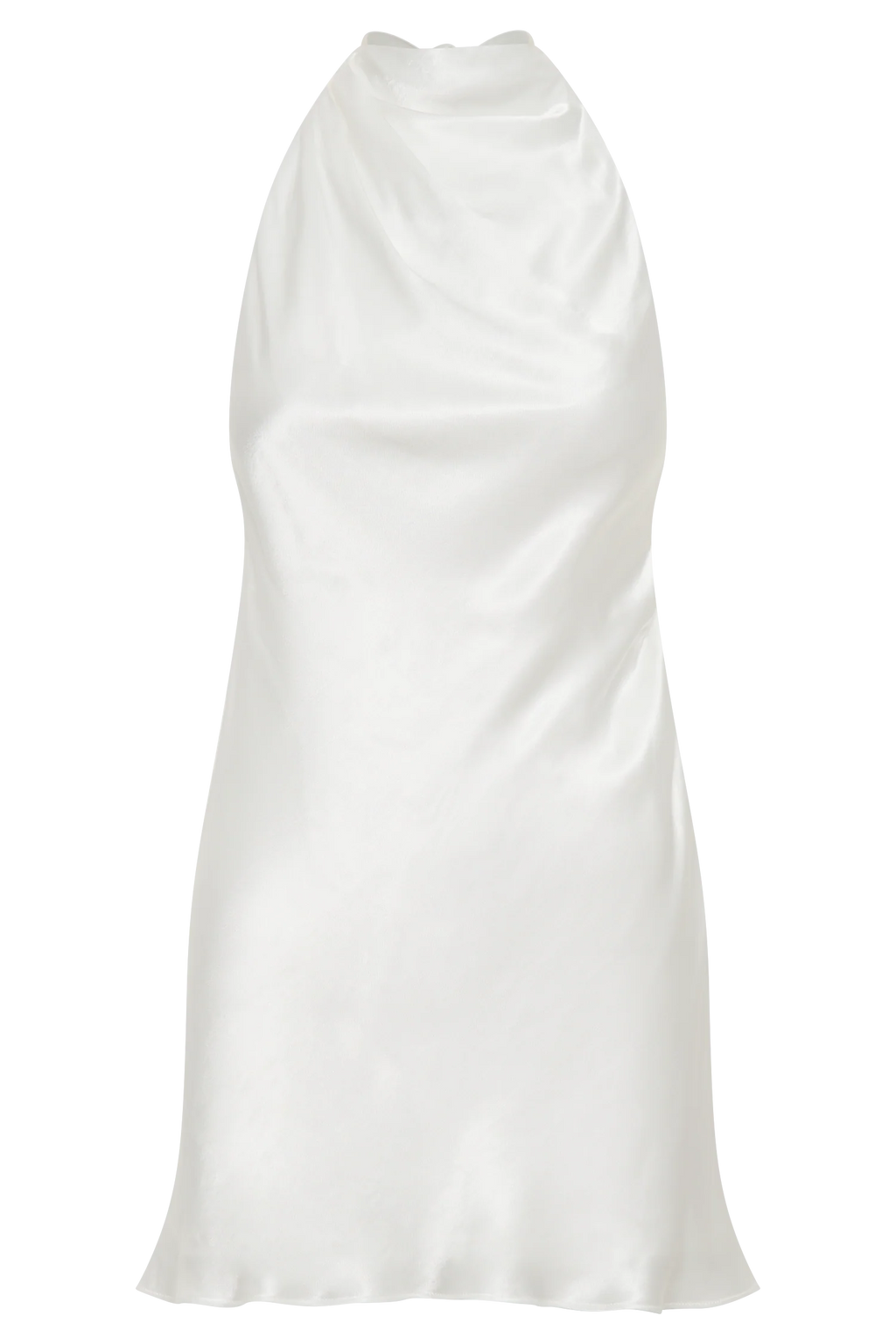 Allison Satin Halter Mini Dress - White