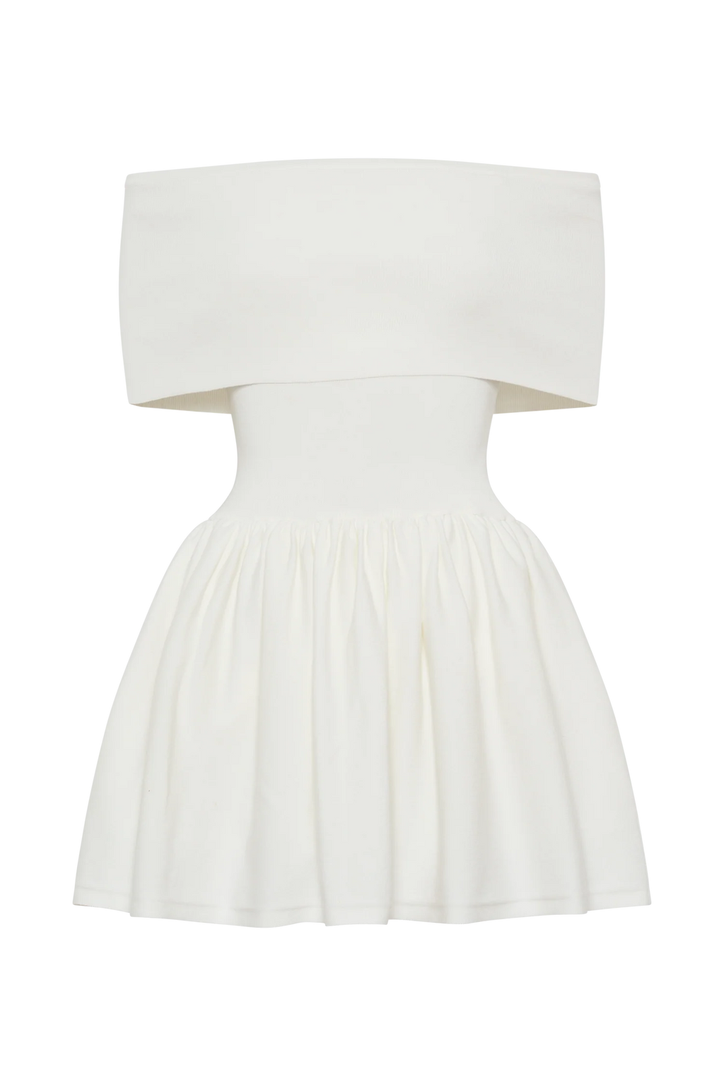 Lydia Off Shoulder Knit Mini Dress - White