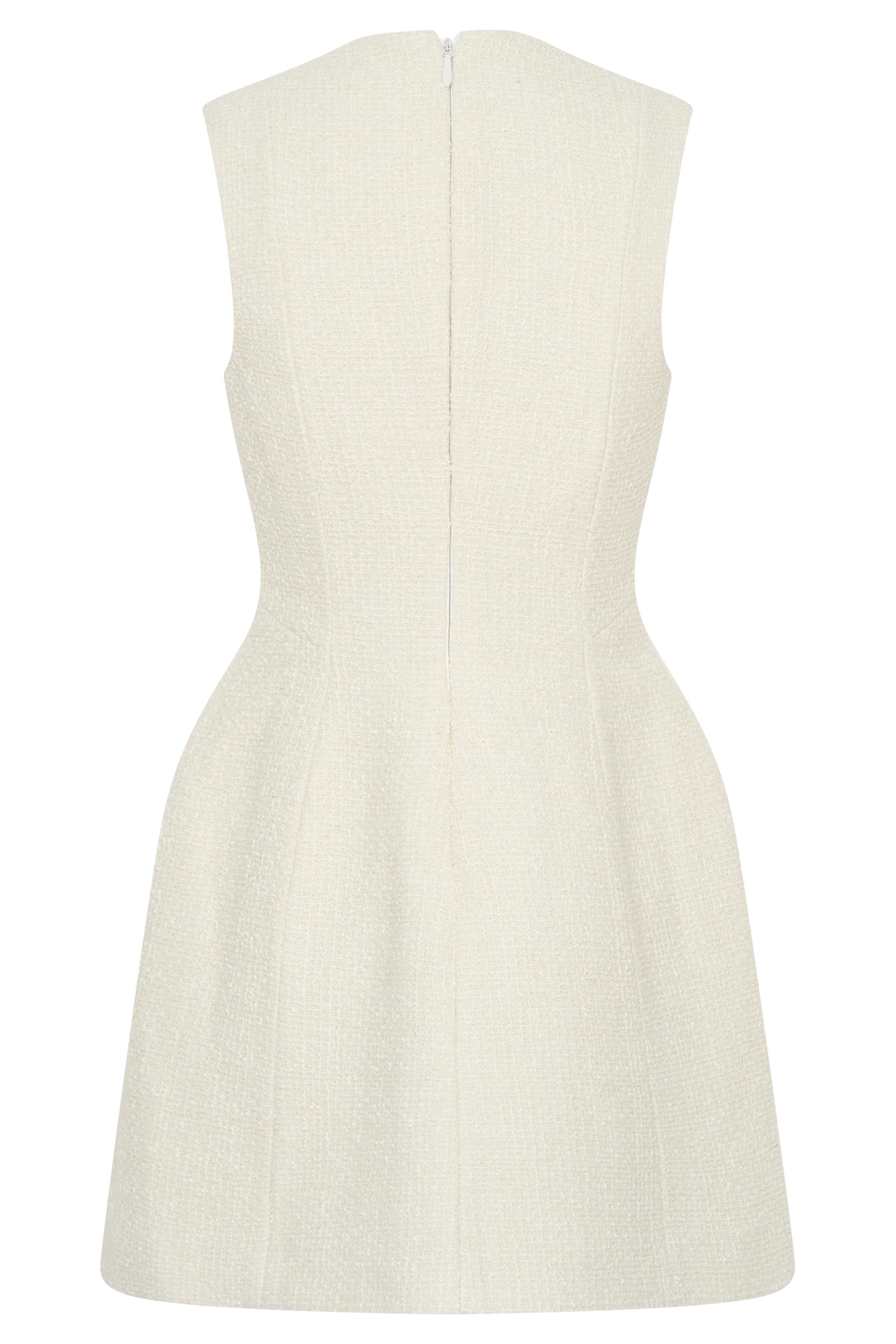 Danna Boucle Mini Dress With Pleats - White