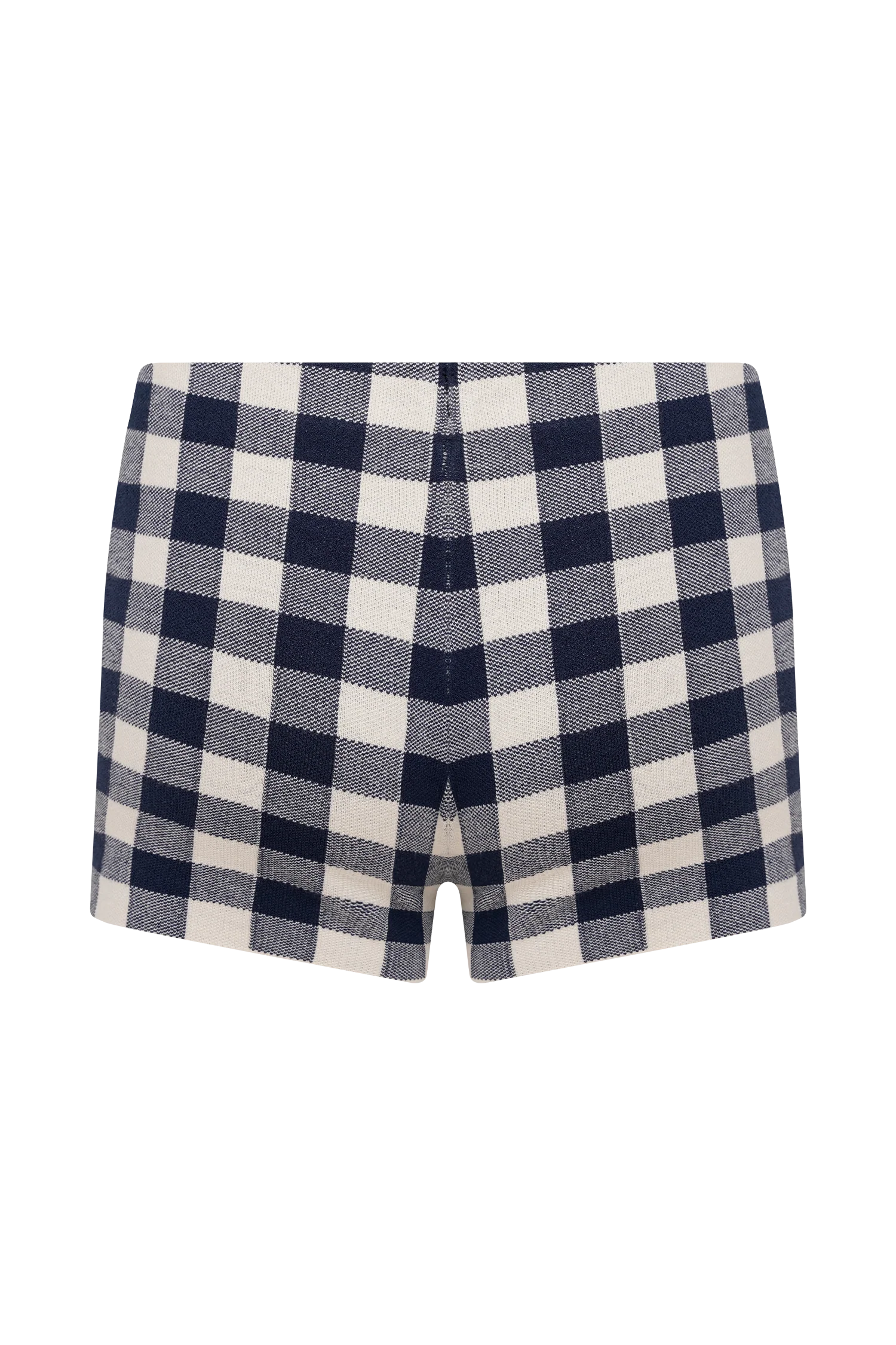 Marcie Knit Short - Navy Gingham