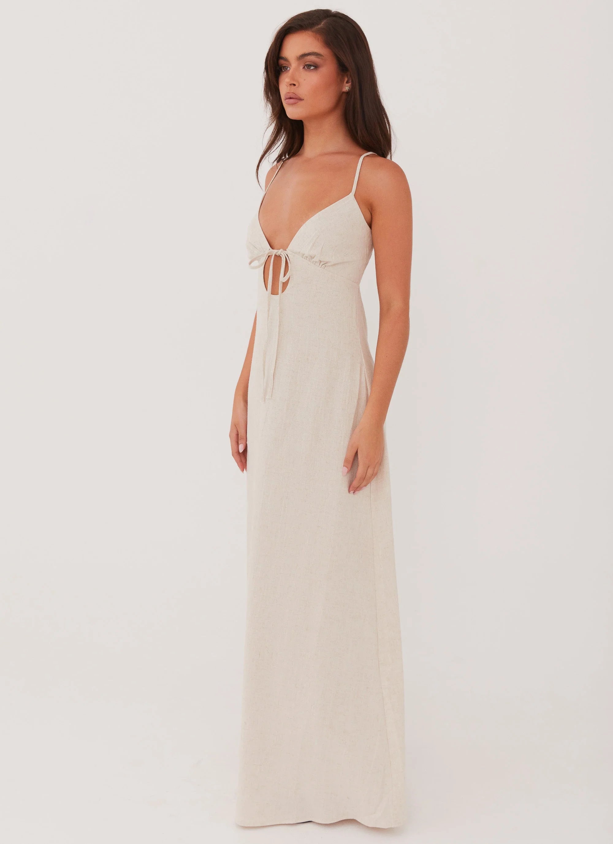Flora Linen Maxi Dress - Oatmeal